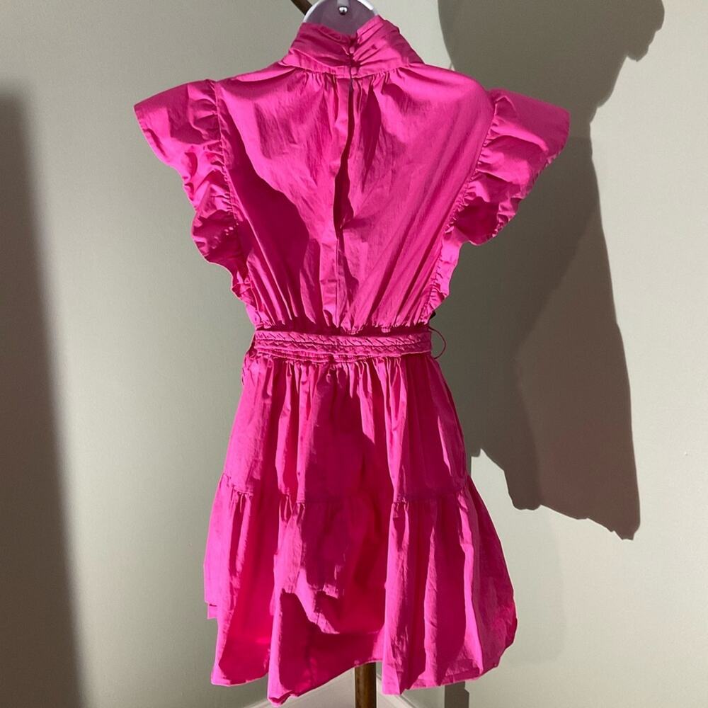 NWOT - 10 Crosby Derek Lam Pink Sleeveless Ruffled Mini Dress - Picture 3 of 3
